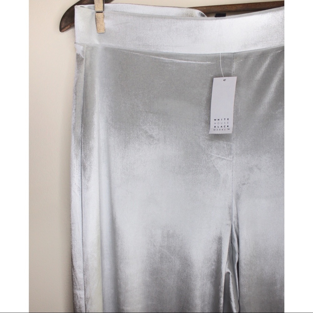 WHBM Liquid Velvet Lunar Wide Leg Shimmer Pants M - Picture 4 of 8
